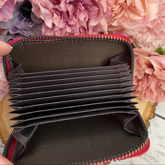 Red Mickey Mouse Vegan Leather Zippered Wallet - Picture 7 of 10